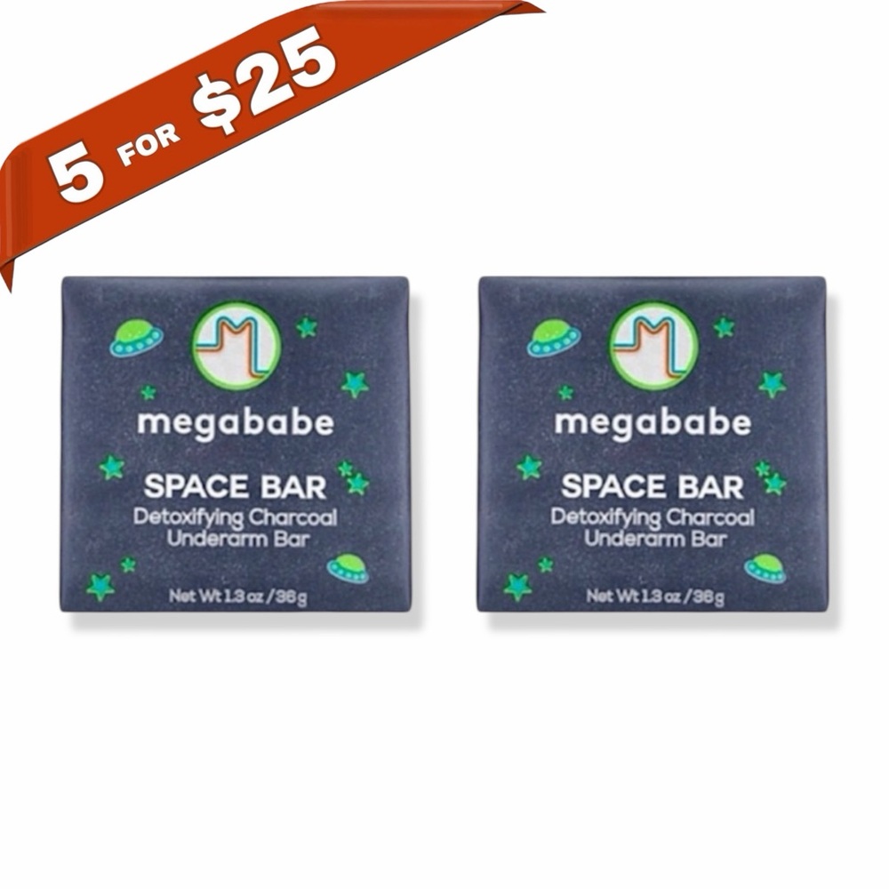 ⚡️ megababe Space Bar Detoxifying Charcoal Underarm Bars Travel Size 2x